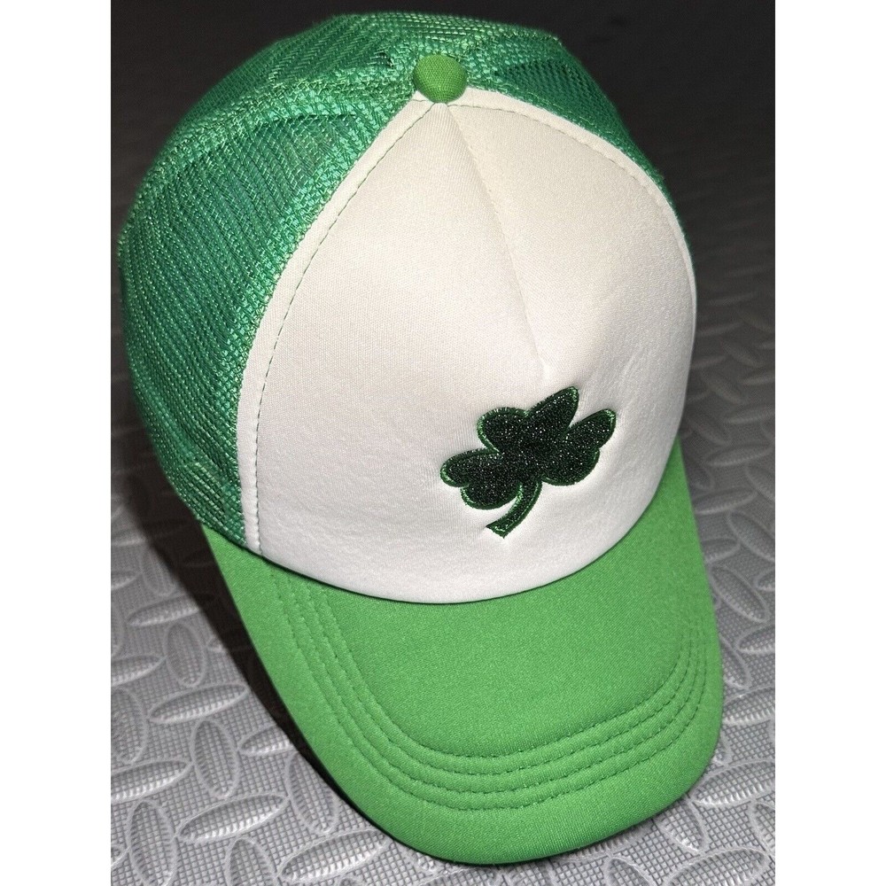 St. Patrick's Day glitter green Lucky shamrock STRAP BACK One Size fits all HAT